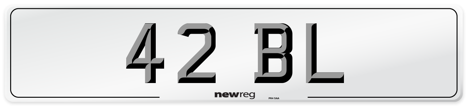 42 BL Number Plate from New Reg